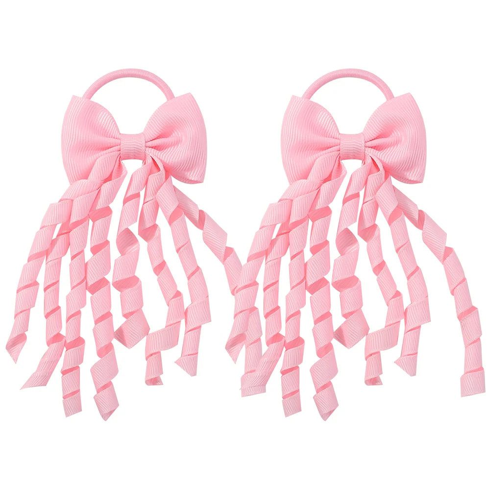 BABY BOWS Baby Meisjes Haarbanden Strikken 3 Inch Grosgrain Lint Krullend Korker Haarelastiekjes Elastische Kleurrijke Kinderen Haarband: Zilver