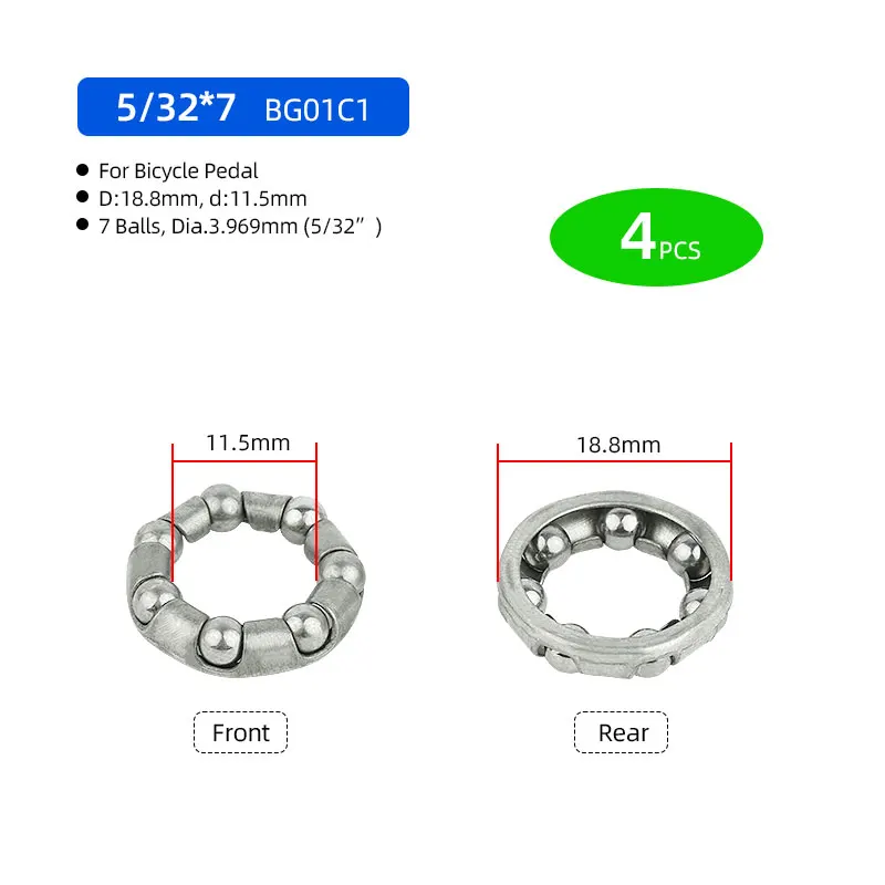4 Stuks Fiets Kogellager Retainer Voor Trapas Crank Headset Vork Hub 1/4 1/8 3/8 3/16 5/16 5/32-Inch 5 Mm 6 Mm: WHITE