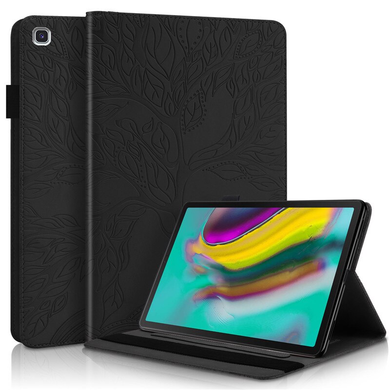 Coque pour Samsung Galaxy Tab S5e 10 5 pouces, étui en cuir à rabat pour tablette Samsung S5e Coque SM-T720 SM-T725: black