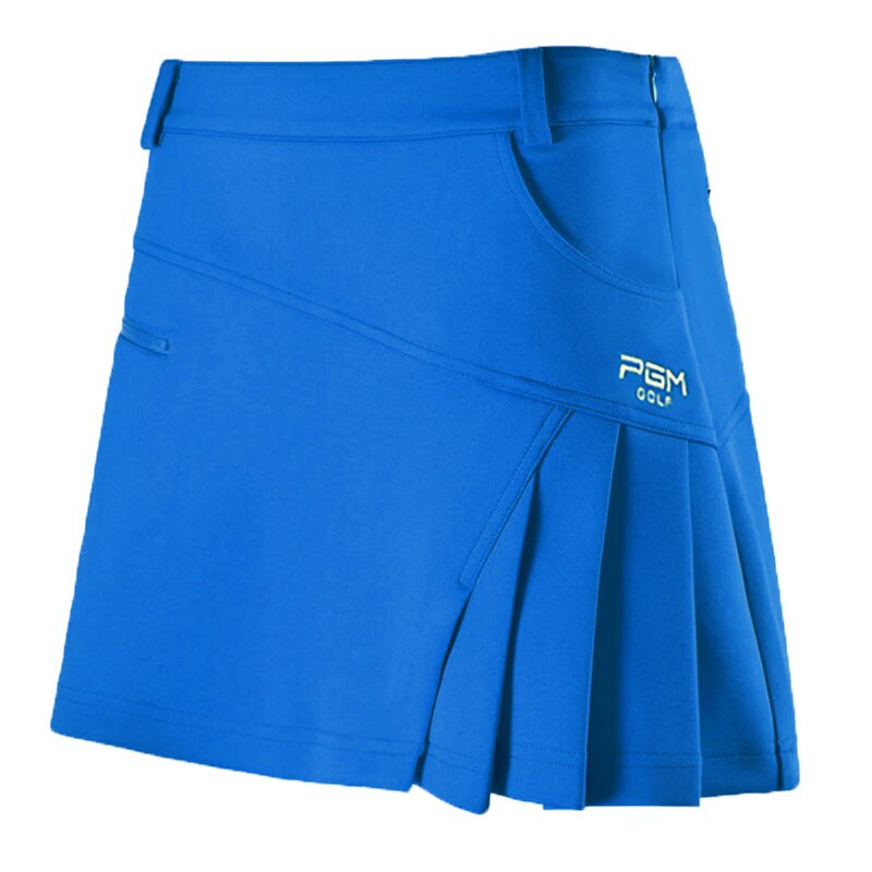 PGM Golf Skirt Women Badminton Table Tennis Short Skirts High Waist Pleated Sport Wear Short Skirt Golf Clothing: Blue / L