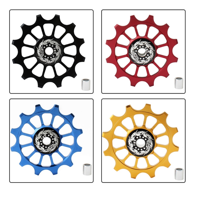 12T Dentata Della Bicicletta Ruota in Lega di Alluminio Della Bicicletta Negativo Positivo Dente Ruota Deragliatore Posteriore Della Bici di Guida Puleggia Accessori