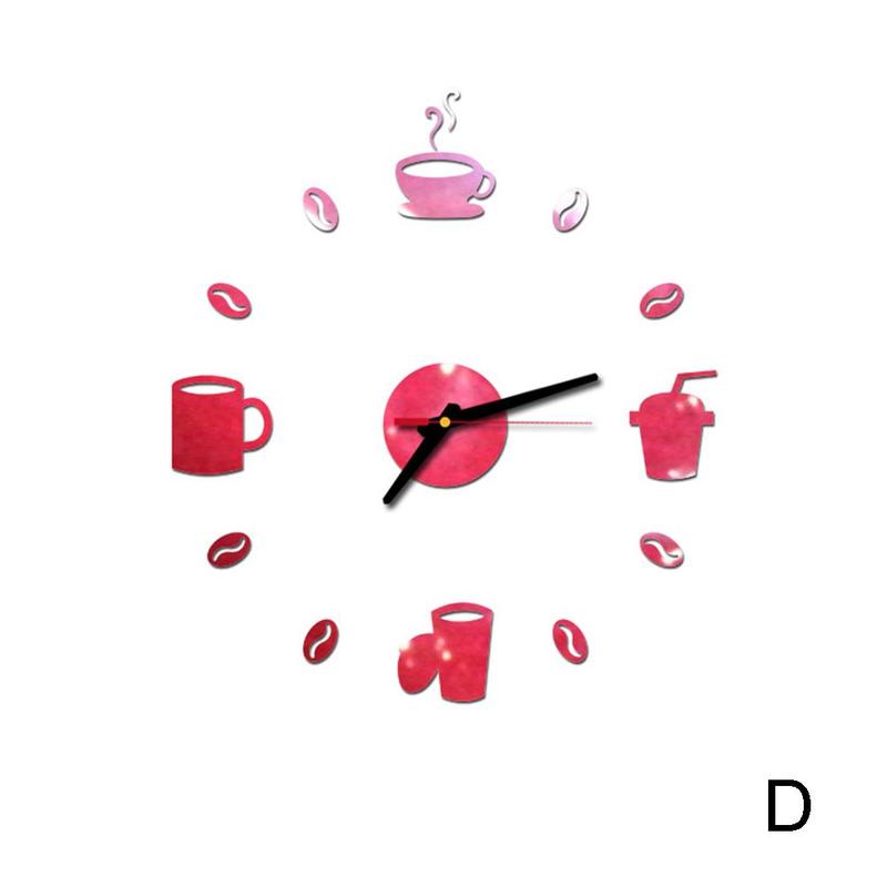 Digital Clocks Real Quartz Wall Clocks Coffee Diy Modern Life Large Wall Decorative: D