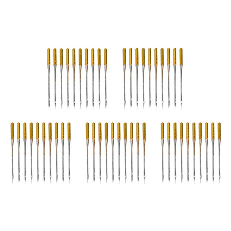 Machine à coudre régulière, aiguille à bille, longueur 39mm, en acier doré, 50pcs No.14, pour chanteuse