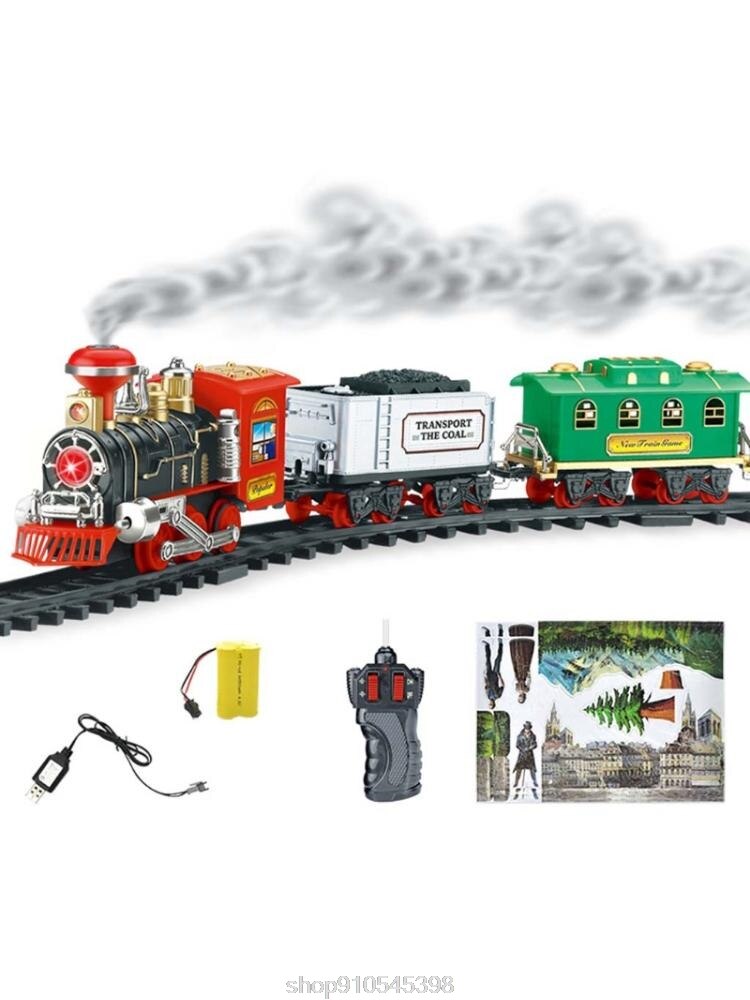 Kinderen Elektrische Afstandsbediening Rail Trein Set Simulatie Diy Montage Model Trein Speelgoed Oplaadbare Trein O22 20