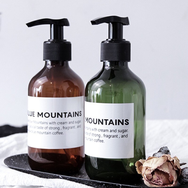 Botella de jabón de estilo nórdico para baño, botella rellenable de Gel de ducha marrón, para champú, acondicionador de pelo, lociones, dispensador de prensa, 300/500ml