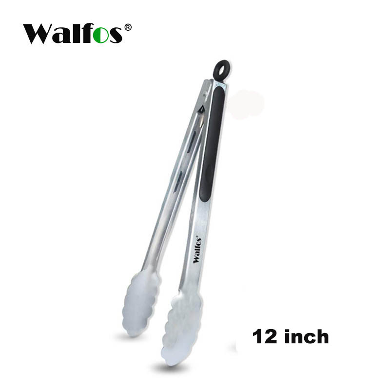 Walfos Bbq Grillen Tong Salade Serveren Voedsel Tong Rvs Metalen Keuken Tang Barbecue Koken Locking Tong: WALFOS 12 inch