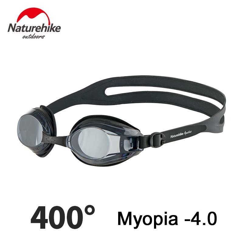 Naturehike Professionele Racing Bril Anti-Fog Uv Bescherming Bijziendheid Zwembril Mannen En Vrouwen Zwemmen Brillen: Black Myopia -4.0