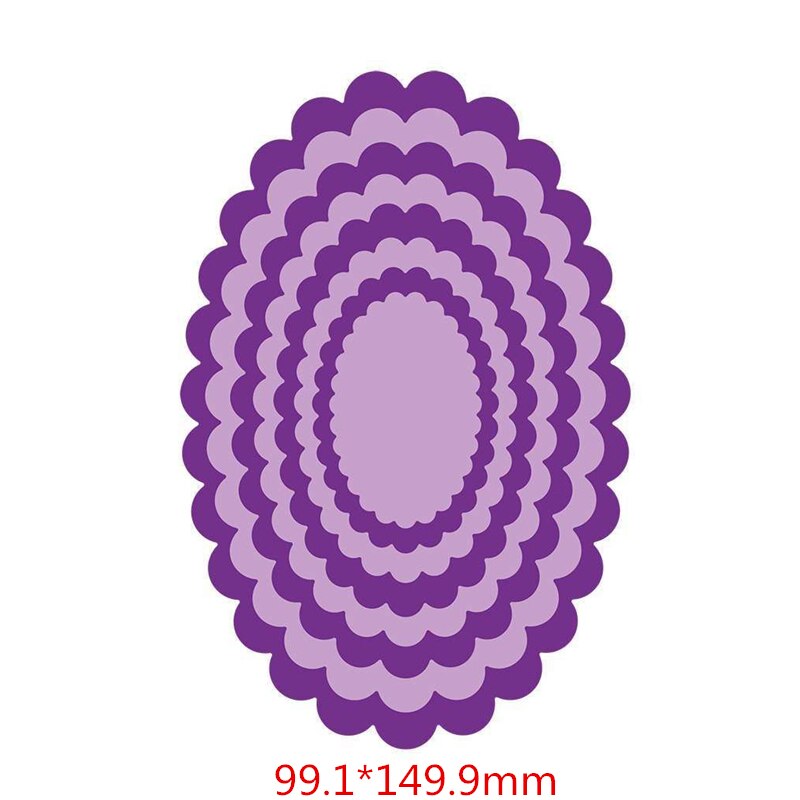 Nestet hjerte sirkel oval firkantet ramme sett metall skjærematriser til scrapbooking gjør-det-selv-album papirkort lage dekorasjon: H3718