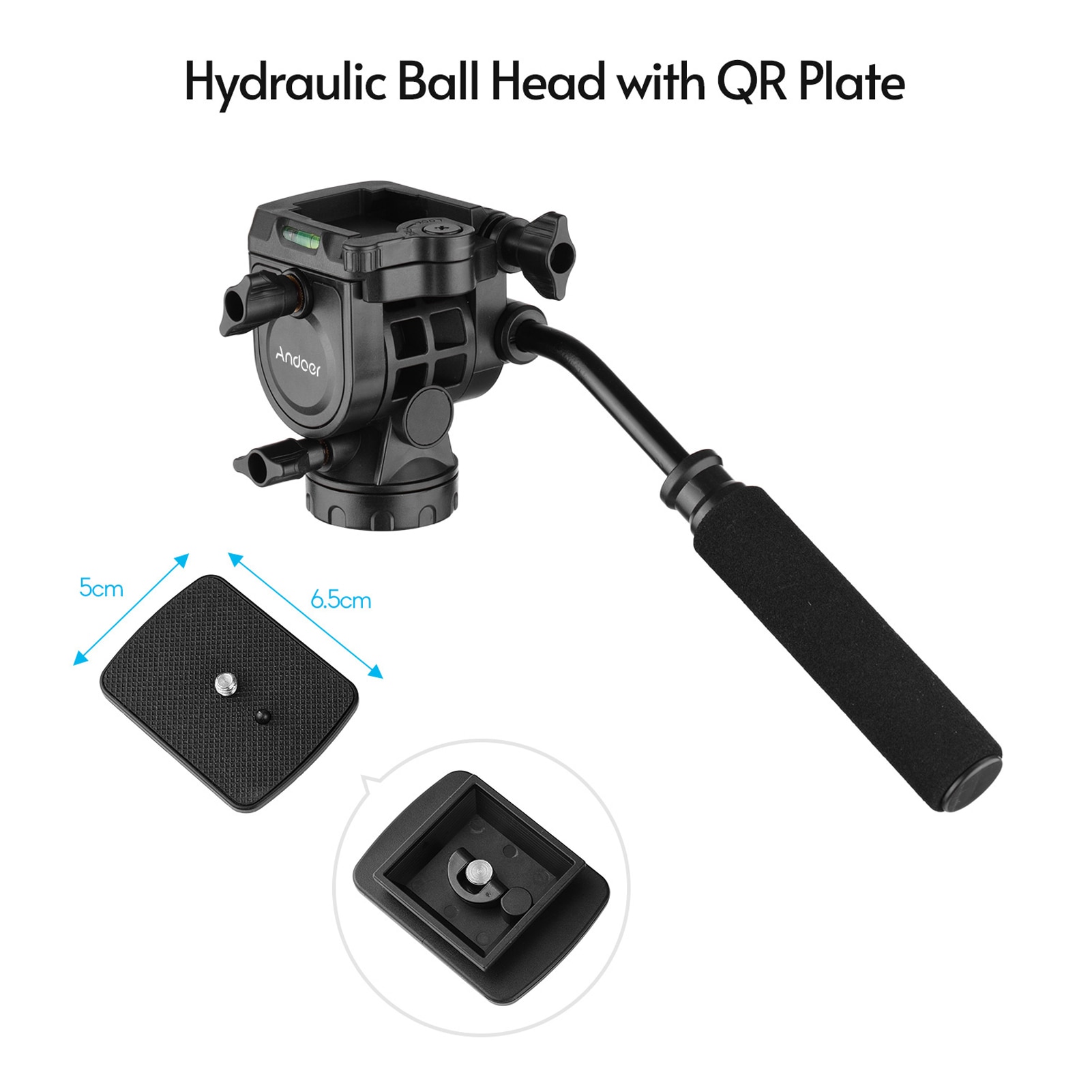 Fluido Idraulico Testa A Sfera Fotografia Panoramica con la Maniglia per 1/4 pollici Vite Videocamera Portatile Della Macchina Fotografica e 3/8 pollici Monopiede Treppiede