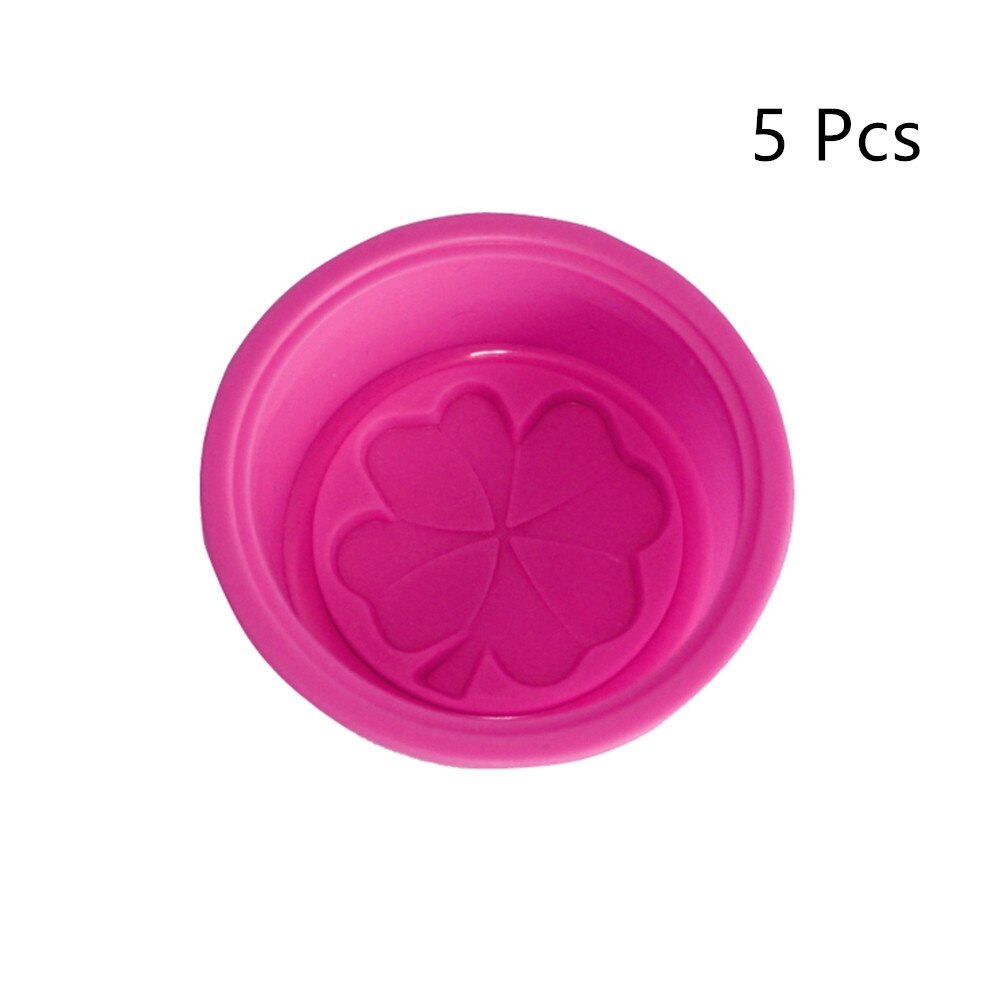 1/2/5pcs Multifunctional Soap Molds For Soap Making Silicone Soap Mold Circle Cupcake Baking Pan Molds Making Supplies: rose red 5pcs