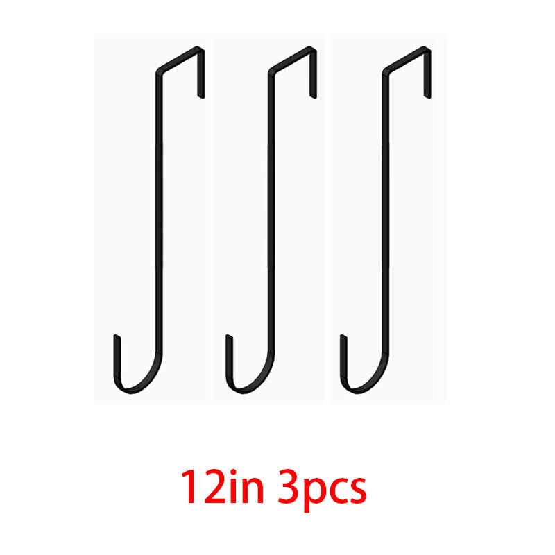Bloemen Krans Hanger Over De Deur Grote Krans Metalen Haak Voor Kerst Pasen Krans Voordeur Hanger Xmas Party Supplies: 12in 3pcs