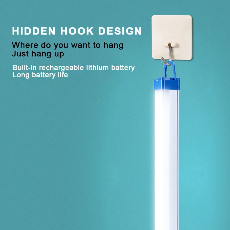 Led Oplaadbare Licht Buis Avondmarkt Vloerlamp Mobiele Noodverlichting Huishouden Stroomuitval Noodsituatielamp