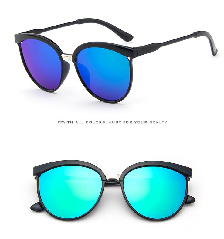 Retro cat eye zonnebril dames merk spiegel cateye zonnebril voor dames tinten  uv400 zonnebrillen: Groente