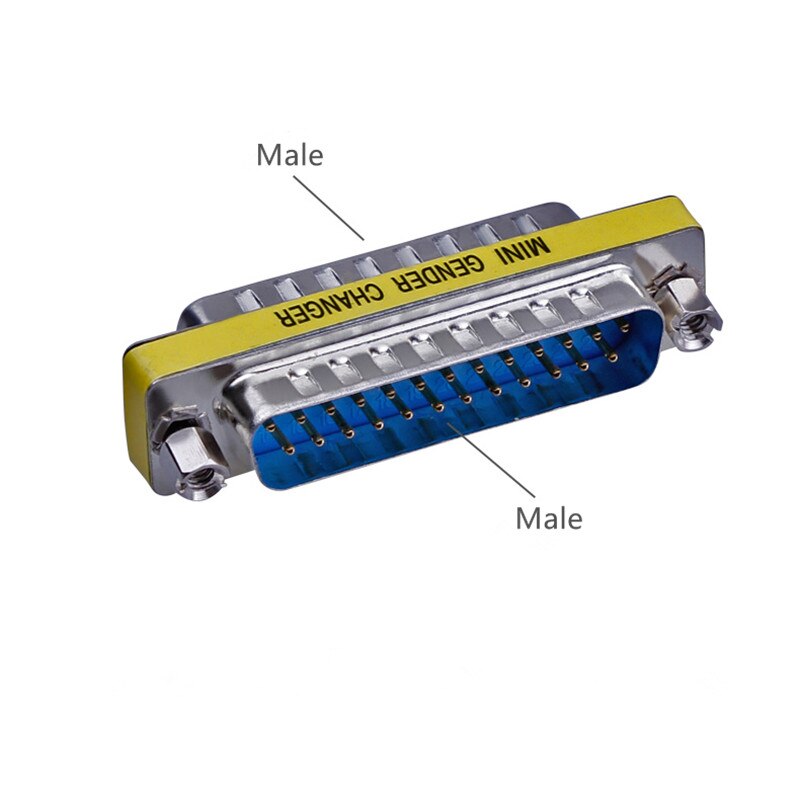 Mini Gender Changer Adapter DB9 DB15 DB25 RS232 Serial Port Com Connector Female/Male: DB25 M to M