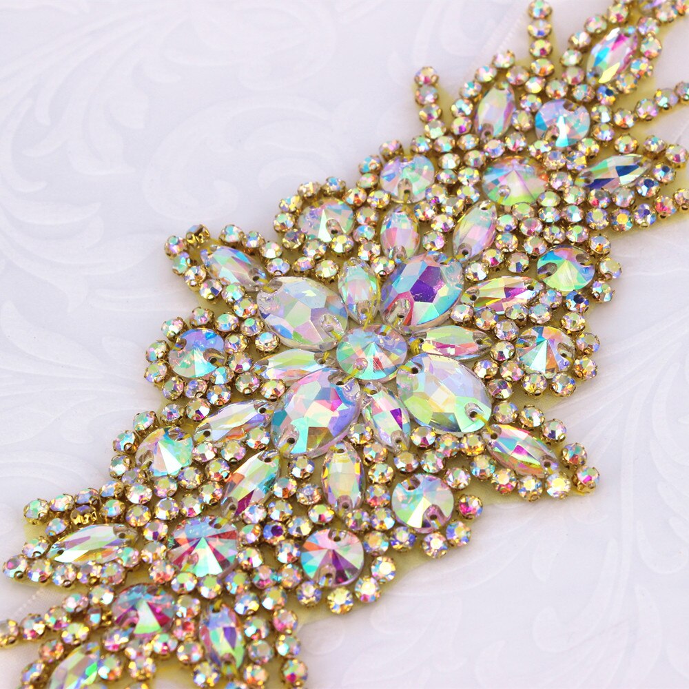 Ceinture de mariée en cristal de diamant argenté AB, pour robes de demoiselles d&#39;honneur, ceinture de mariage avec strass