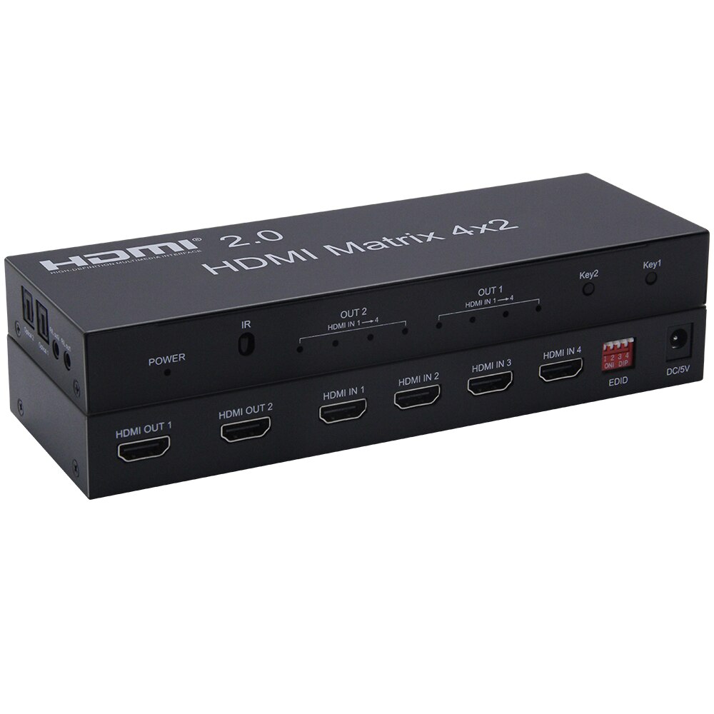 4K HDMI 2.0 Matrix 4X2 HDMI 4X2 Matrix with audio HDMI 2X2 matrix HDMI 4 in 2 out matrix Switcher Splitter 4K 60HZ HDCP 2.2