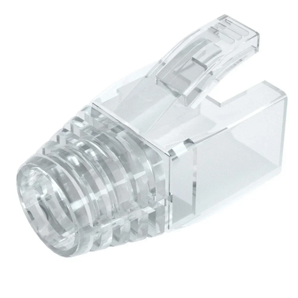 Rj45 cat 6 cat 5e connector beschermkap adapterkap ethernet netwerkkabel stekkers rj -45 cat 5 huls meerkleurig: Grijs