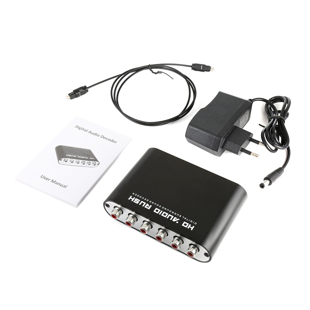 Decodificador de Audio Dolby Digital 5,1 Dts/Ac-3, convertidor óptico a RCA de 5,1 canales, adaptador de Audio de sonido, convertidor y amplificador EU: EU