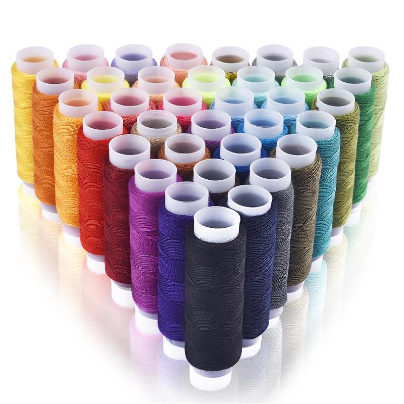39 Colors 100% Polyester Yarn Sewing Thread Roll Machine Hand Embroidery 200 Yard Each Spool For Home Sewing Kit
