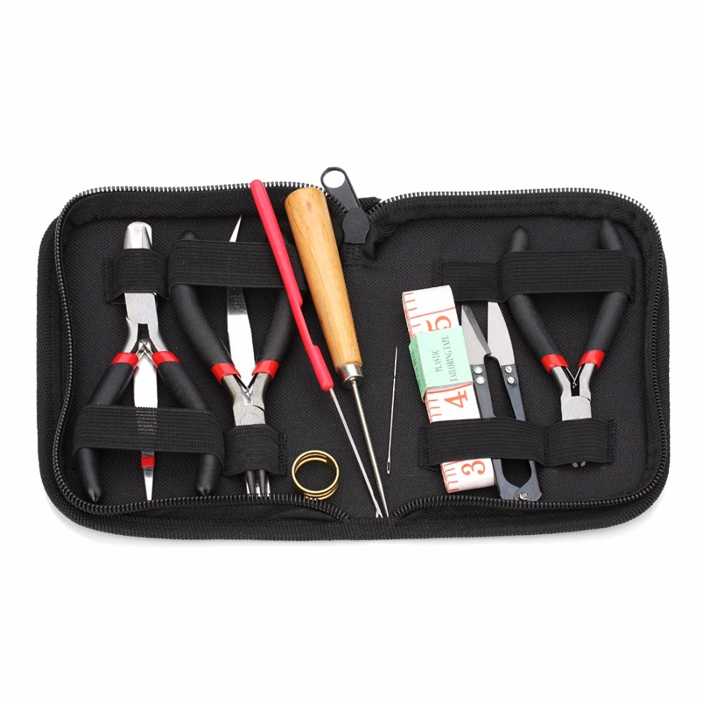 Jewelry Tool Kit DIY Tools Set Equipment For Jewelry Making Repair with Plies Scissor Beading Tweezers and Pins and Tape Measure