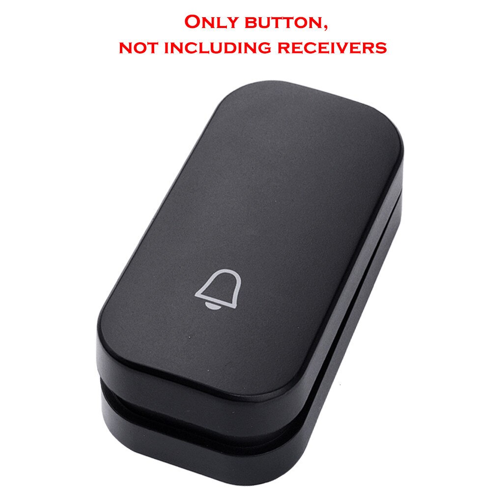 SMATRUL battery-free Cordless Bell button 2-1 receptor Cordless Bell Bell Bell without Wire to Proof D Water powered plug EU: Only Button