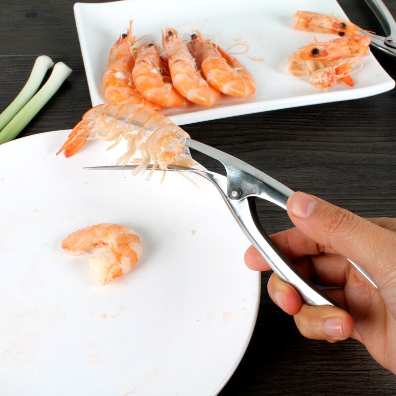 WBBOOMING Kitchen Specialty Tool Shrimp Peel Tool Stainless Steel Shrimp Edge Peel Tool Healthy Material And Rivet Connection