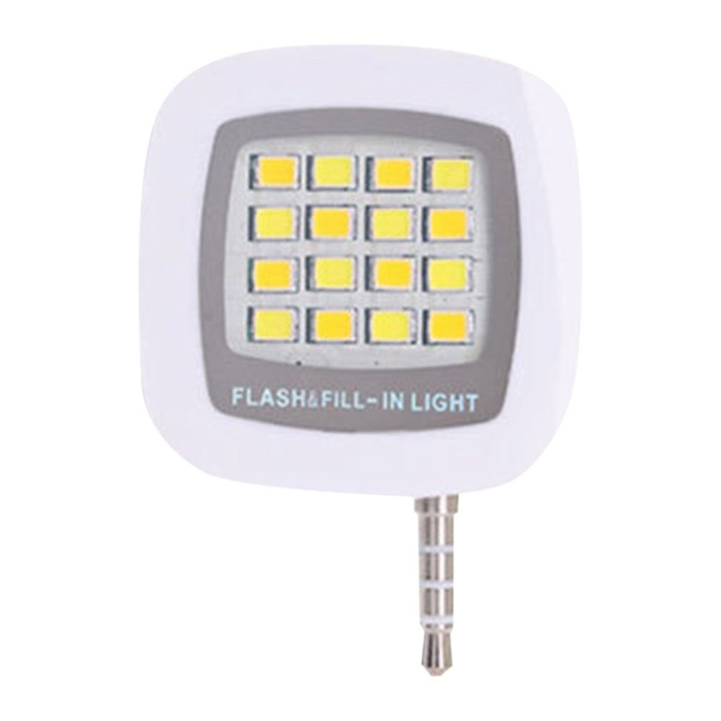 16 stuks led mini flitser opvullicht voor mobiele telefoon selfie helderheid fotografie lamp 3.5mm heldere led videolamp: Default Title