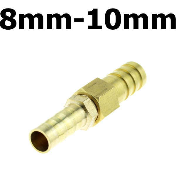 Brass Copper 8mm Hose Barb Pipe Fitting to 10mm 12mm 19mm OD Raccord Barb Reducer Air Tube Adapter Pipe Fittings Gas Coupler: 8mm x 10mm