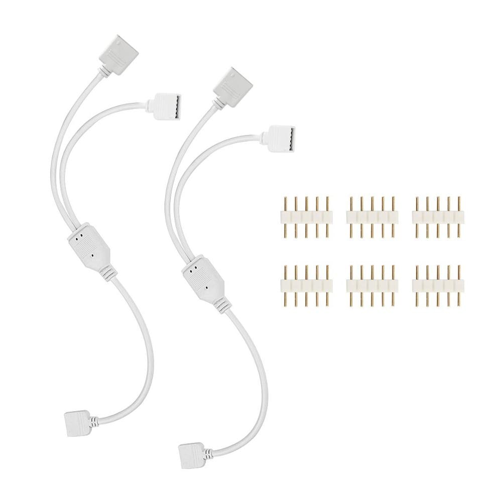 LED Strip Splitter Connector 5 Pins 1 naar 2 Y-Splitter Kabels voor 5050 3528 RGBW LED Light Strip met 6 Mannelijke 5-pins Stekkers jk1153