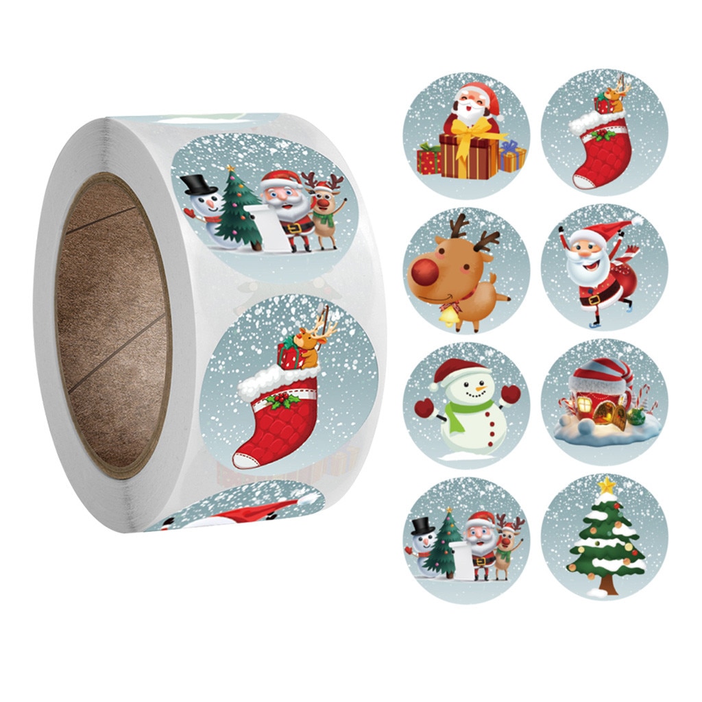500pcs Merry Christmas Sticker Santa Claus Sealing Label Stickers Scrapbook for Card Packaging Stationery: Default Title