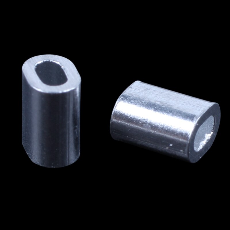 200 Pcs 1Mm Steel Wire Rope Aluminum Ferrules Sleeves Silver Tone