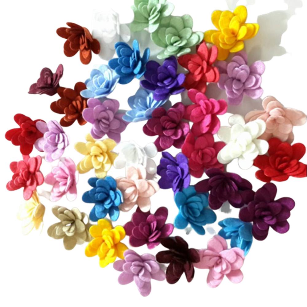 100 stk., filtblomster, filtblomster rullet mor sæt, filt udstansede blomster, til påske projekt: Levende farver