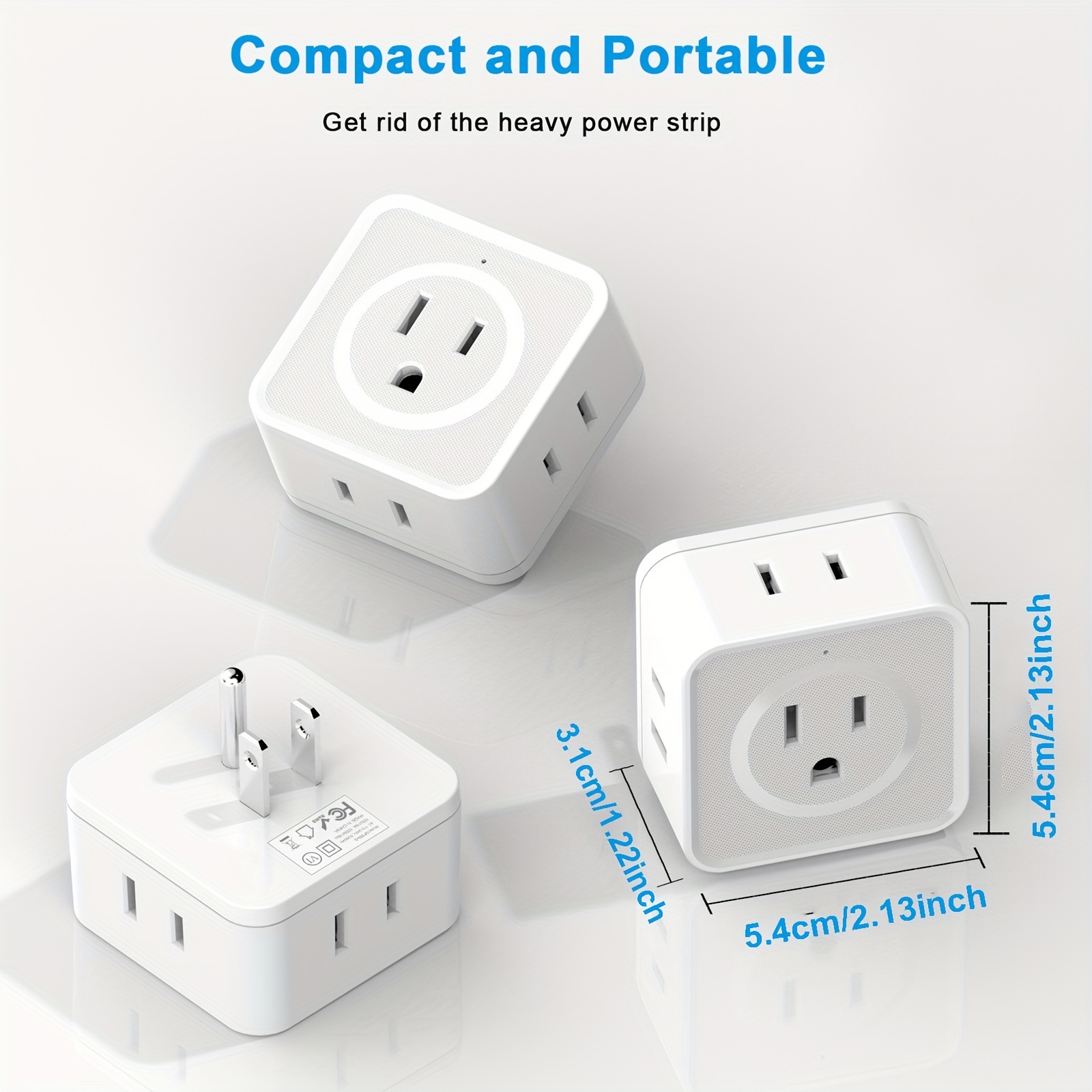 US Plug Wall Outlet Expander Multi Outlet Extender with 5AC Outlets,Small Electrical Outlet Splitter for Travel Home Office Dorm