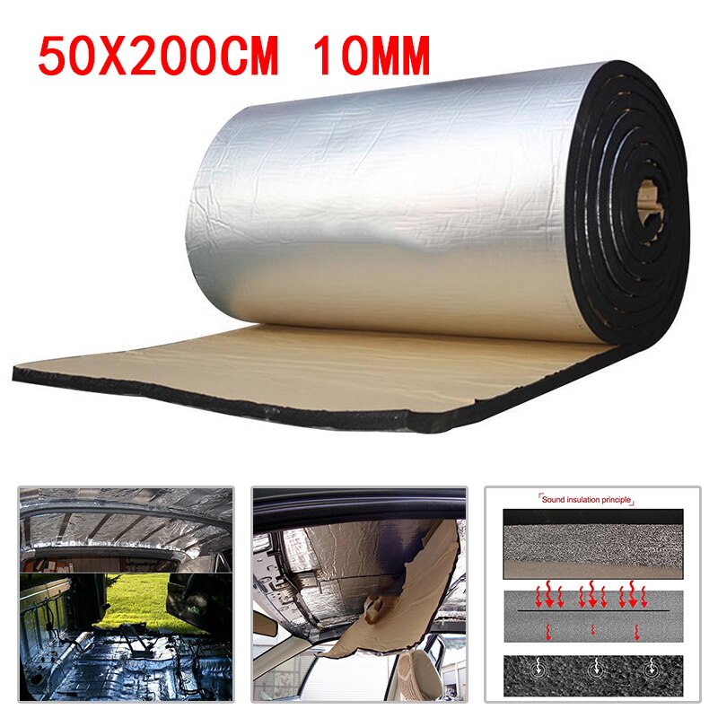 50X200Cm Geluid Deadener Auto Isolatie Bloack Warmte &amp; Sound Thermische Proofing Pad Auto Accessoires Onderdelen Voor Automobiles