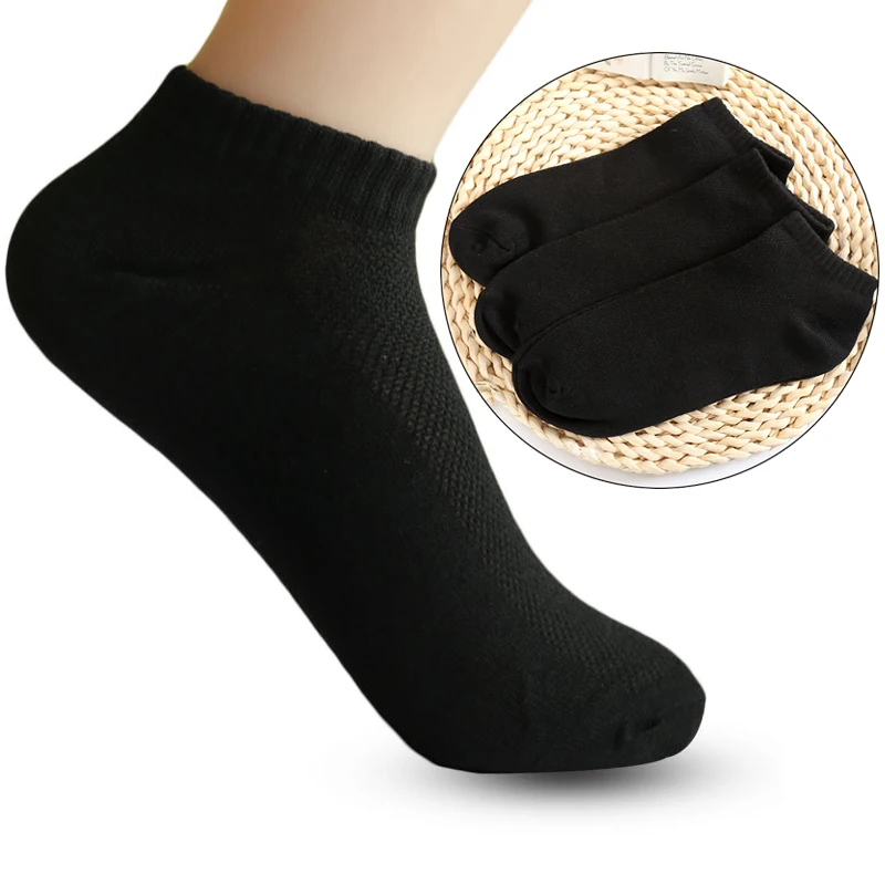 Chaussettes respirantes et confortables pour hommes, chaussettes d'affaires décontractées pour le bureau, chaussures de baskets, bas de travail, toutes saisons, 1 paire, 5 paires: 3XS / Black