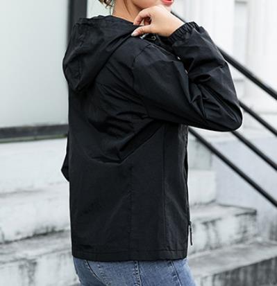 S-4XL Autumn women's student sports casual windbreaker thin section loose short running zipper coat tide Jacket