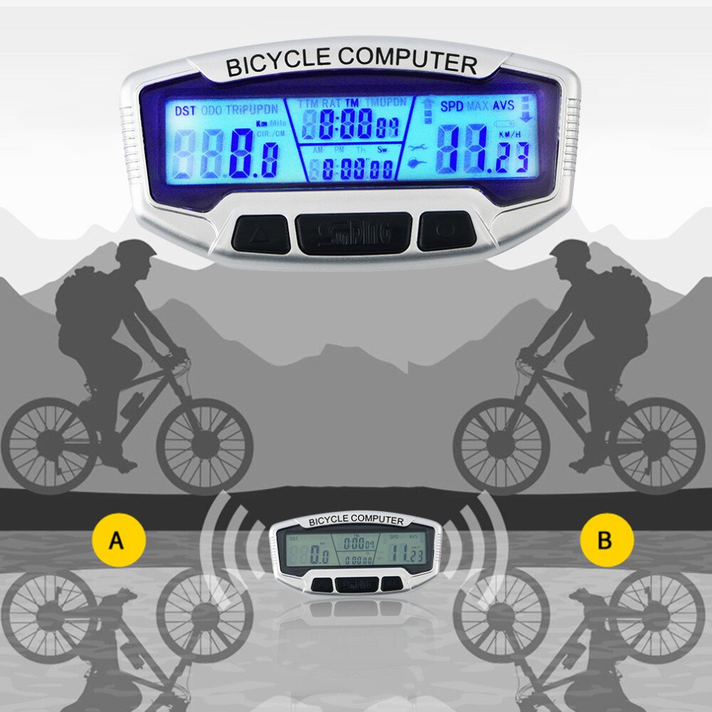 Sunding ABS Wired LCD Display Bicycle Bike Cycling Computer Odometer Speedometer Stopwatch Velometer SD-558A