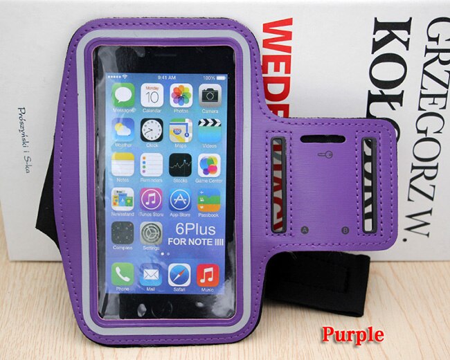 Universal 6.5" Mobile Phone Sweatproof Waterproof Jogging Running Arm Band Holder Case for iPhone4 5S SE 6 6S 7Plus for samsung: Purple