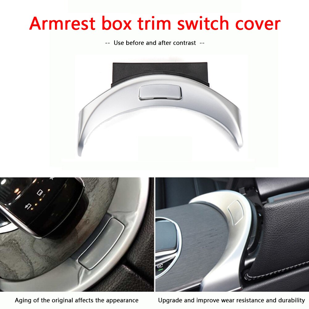 Chrome Center Console Armrest Switch Button Trim Cover For Mercedes Benz C GLC Class W205 W253 Silver Interior Parts