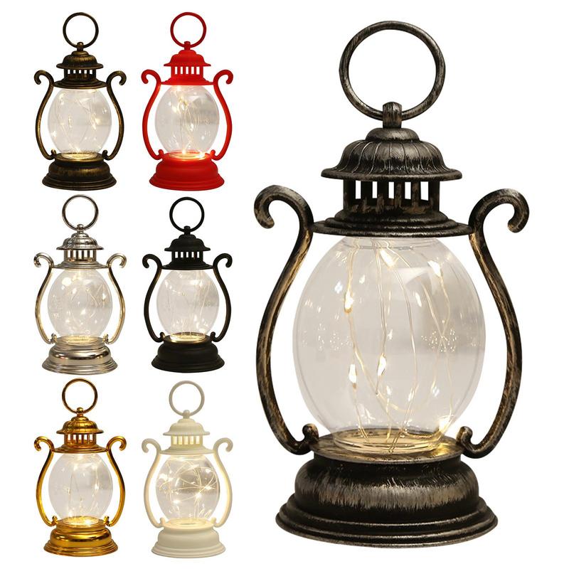 Led Lantern Battery Operated Rustic Lantern Antique Retro Hanging Lantern Outdoor Lamp For Garden Courtyard Tabletop Decoration