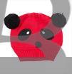 Unikids 1 st färgglada härliga djur panda babyhattar, kepsar barn pojke flicka virkade mössa hattar, panda mössa hatt beani: Röd