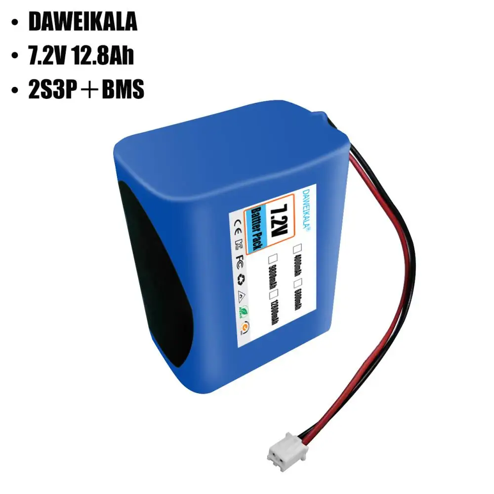 Bateria recarregável do íon do lítio para a bicicleta, luz da bicicleta, farol, 7.4V, 2S5P, 12800mAh, 18650, 7.4V, 12.8Ah