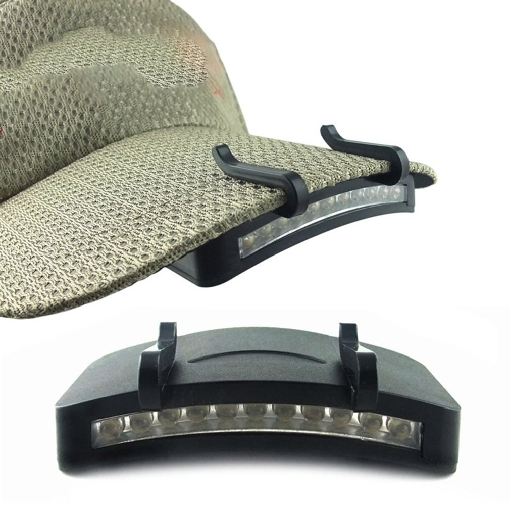 Casquette de pêche à 11 LED Super lumineuse, lampe frontale, lampe-torche, chapeau, Clip, lumière forte, nouveauté: Default Title