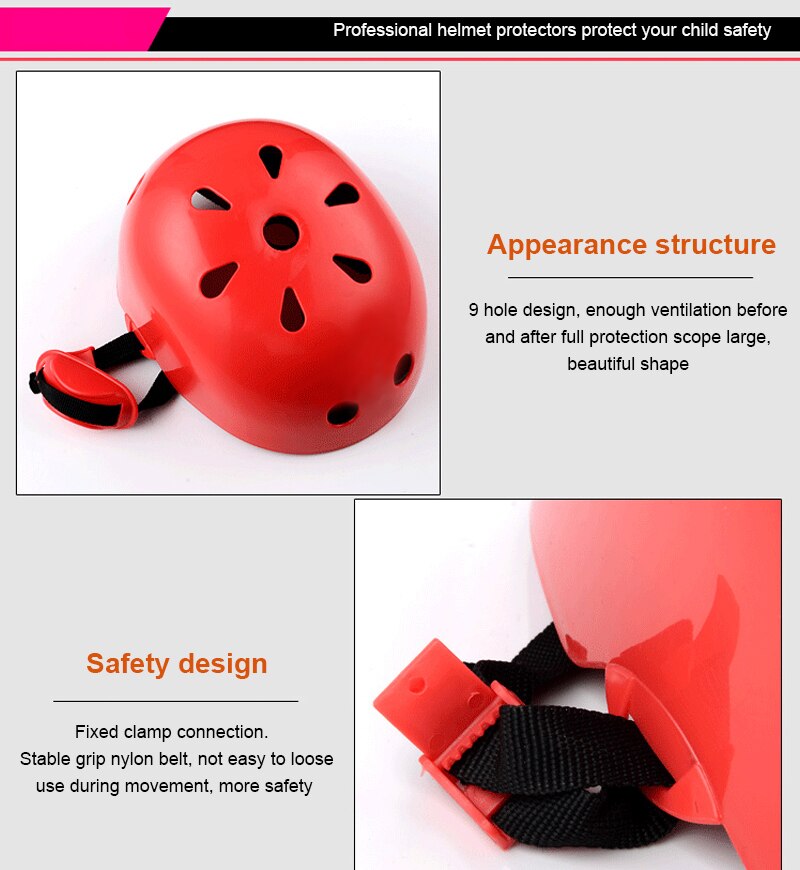 1Set Kids Adjustable Helmet Toddler Helmet For Kids 3-12 Years Girls Boys Sport Protective Gear Set Knee Elbow Wrist Pads