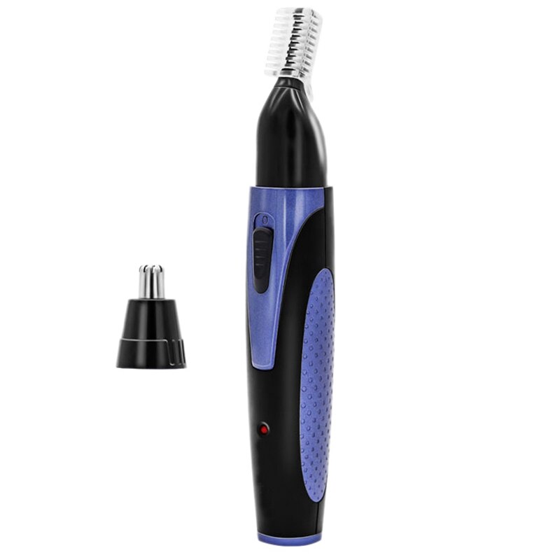 2 In 1 Usb Voor Neus Bakkebaarden Wenkbrauw Baard Oor Tondeuse Scheermes: Blue