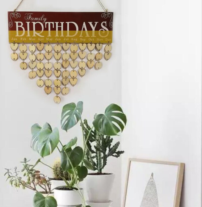 bricolage familles amis tenture murale calendriers décor anniversaire imprimé en bois calendrier maison suspendus décor bois calendrier