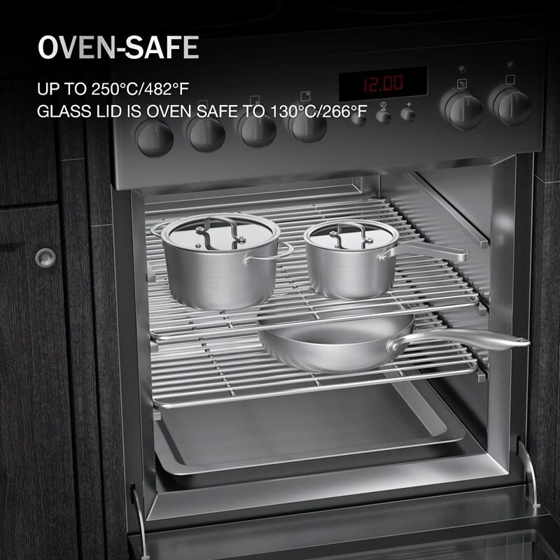 Induction Pot with Glass Lid 3Qt, 7.9 Inch, Compatible with All Heat Sources, Oven Resistant, Stockpot Stew Cooking Pot