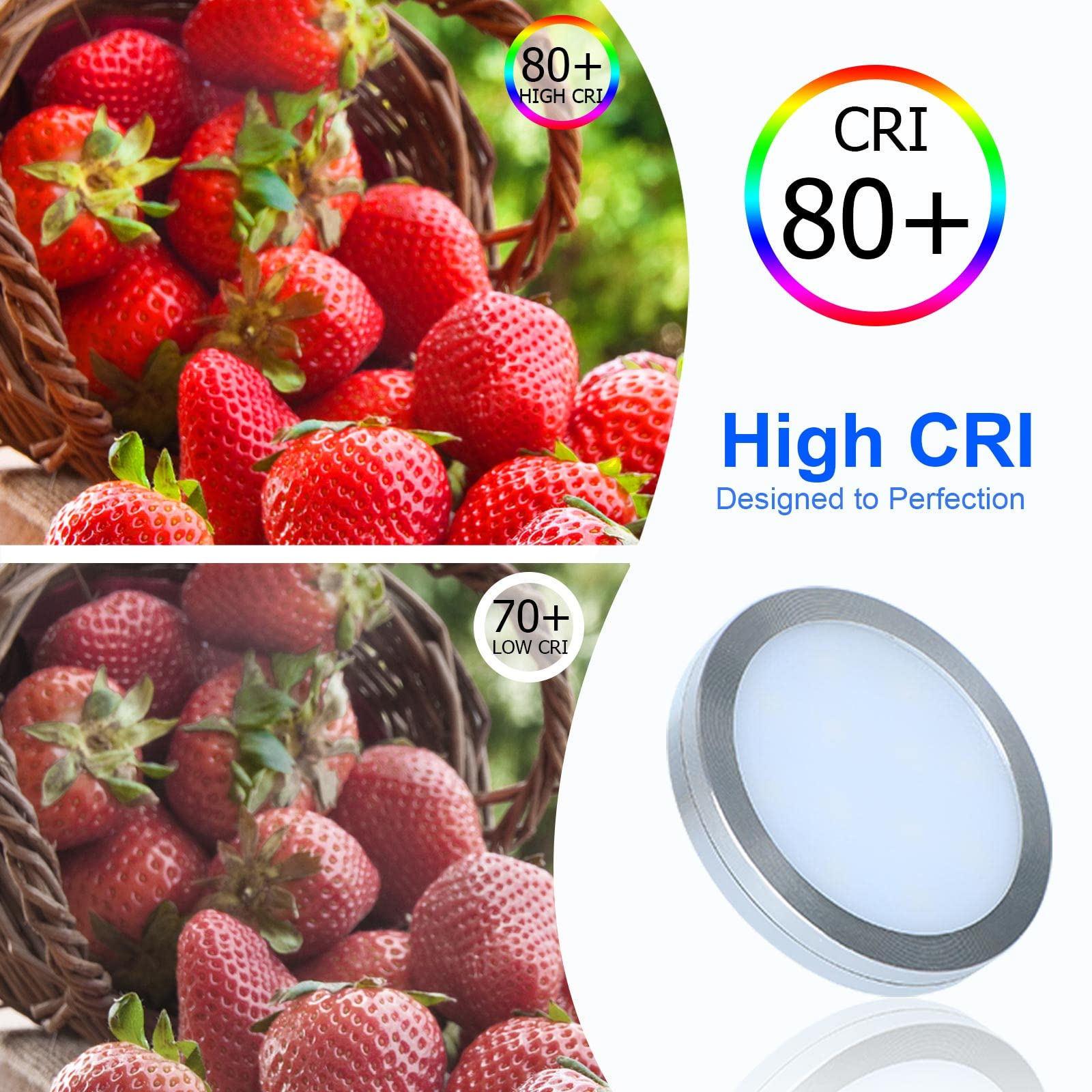 Led-lys til underskap, pucklys, utstillingshylle, benkeplatebelysning, campingvogn, bobil, innvendig spotlampe med 5 vusb-brytere