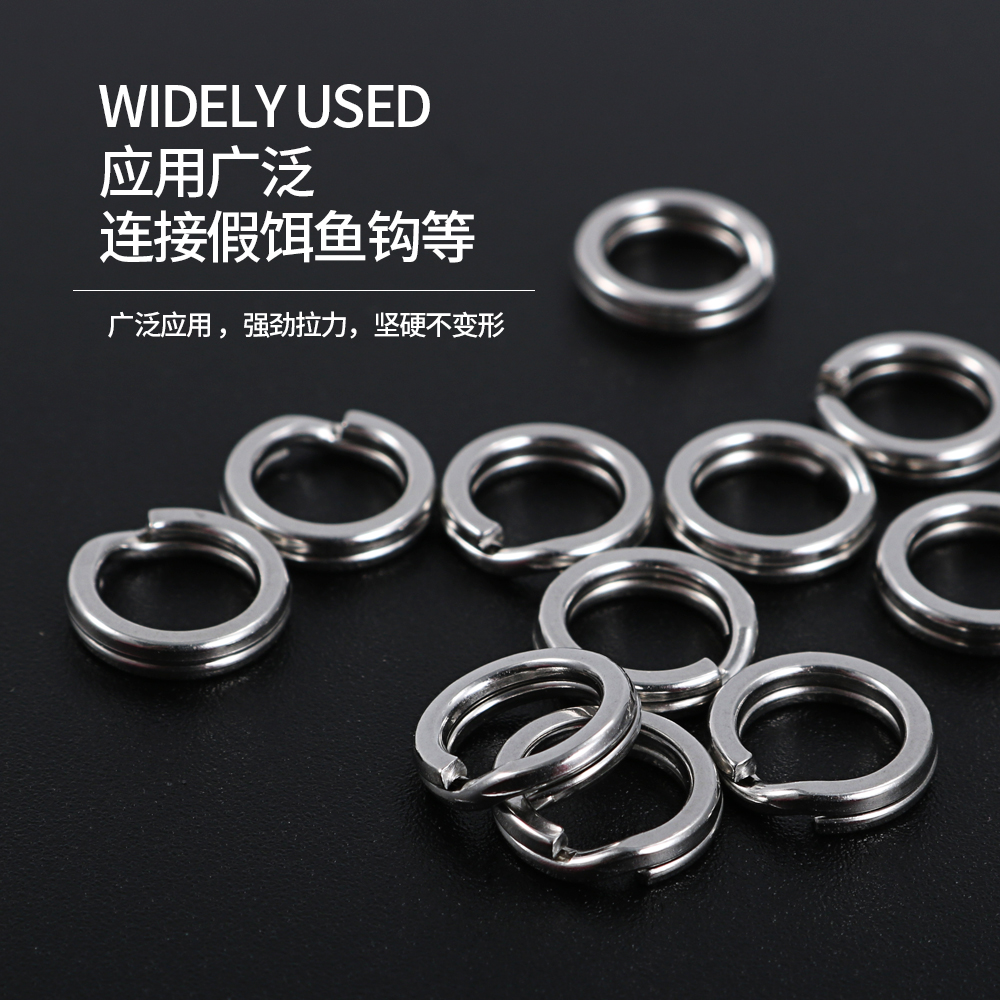 JIGGING PRO anillos divididos para pesca, 10/15 Uds., anillos de señuelo de acero inoxidable, conectores de pesca, anillos a presión, accesorios de pesca