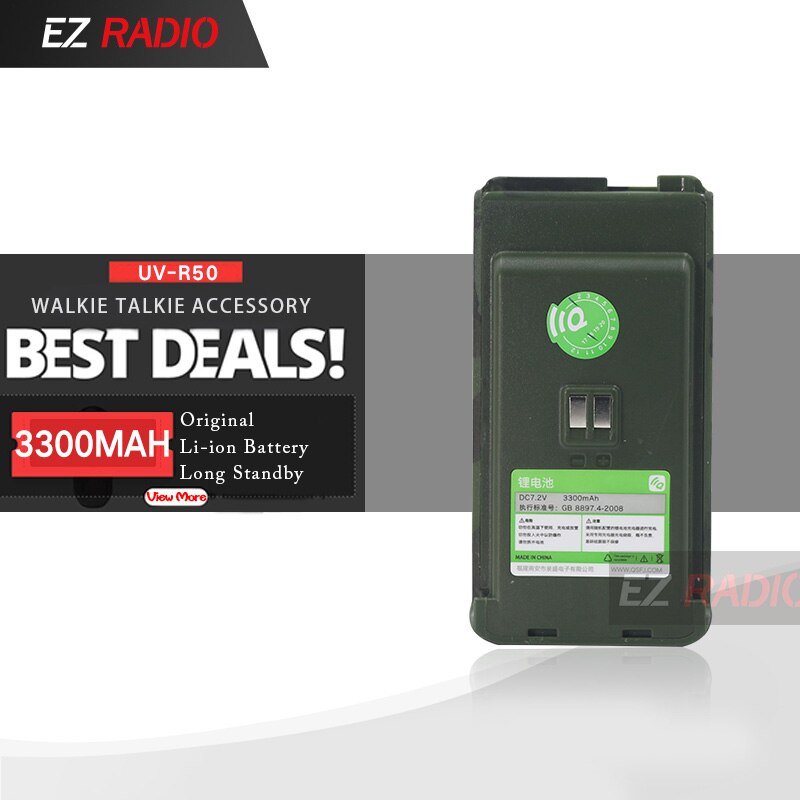 Originele 3300Mah Batterij Voor Quansheng TG-R50 UV-R50 Walkie Talkie TG-UVR50 UV-R50-2 UV-R50-1 Batterij Ham Radio SQ-UV25 Dc 3.7V